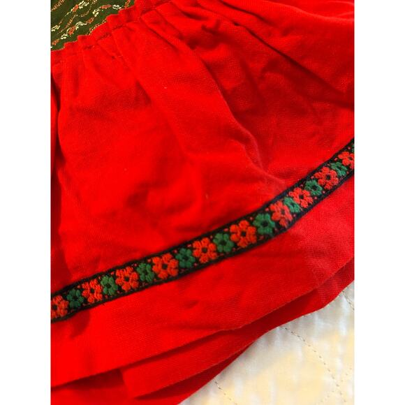 Hammererschmid Trachten Dirndl Dress Red Green Oktoberfest 100% Cotton SZ Small - Picture 8 of 9